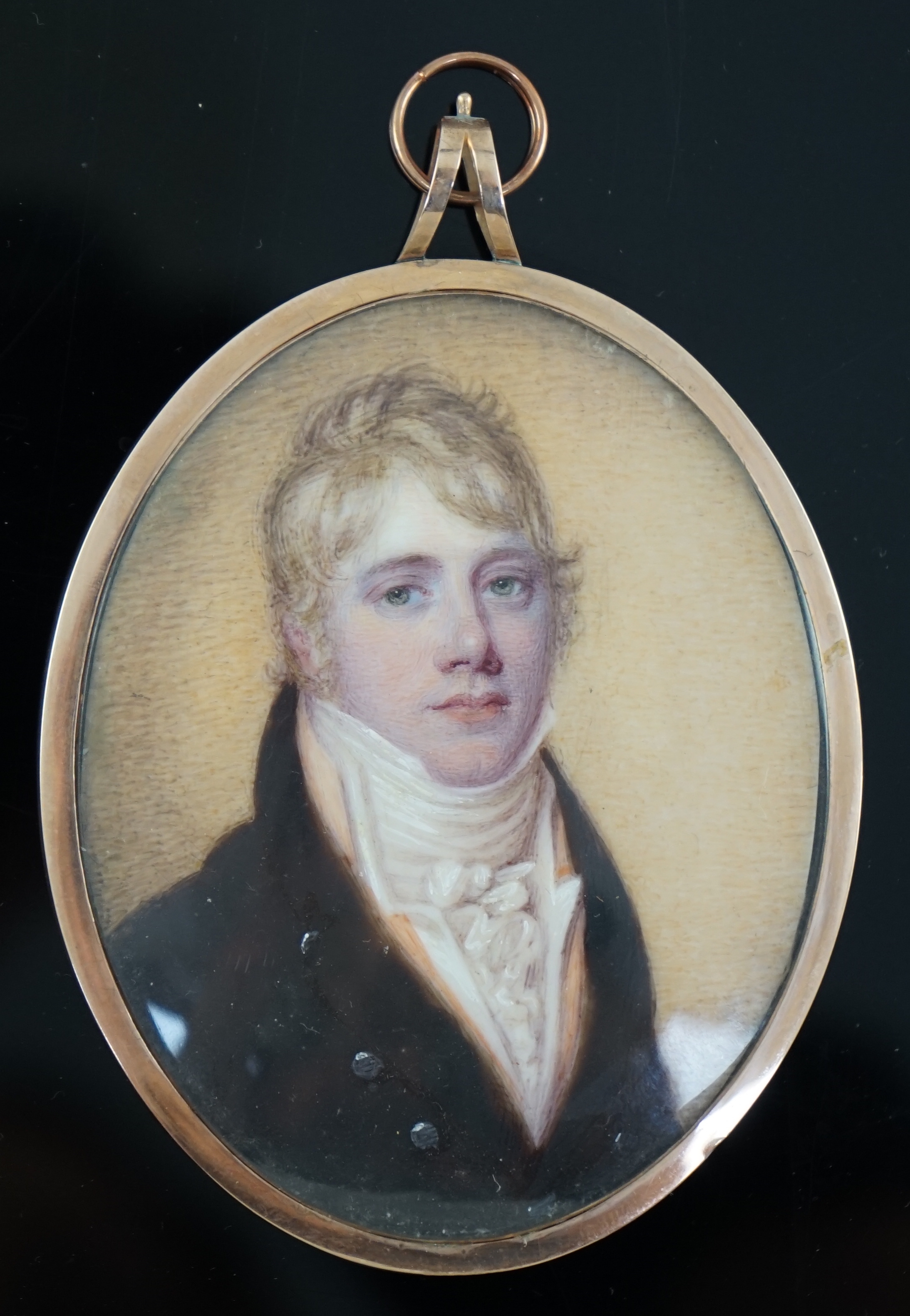 Attributed to John Comerford (c. 1770-1832)? , Portrait miniature of a young man, watercolour on ivory, 7.3 x 5.5cm. CITES Submission reference 433QZK6J